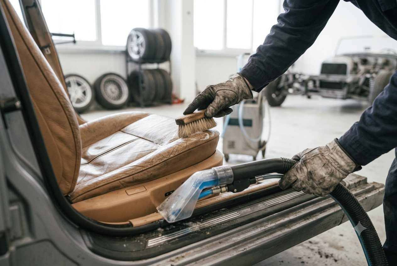 European car interior deep cleaning in Houston